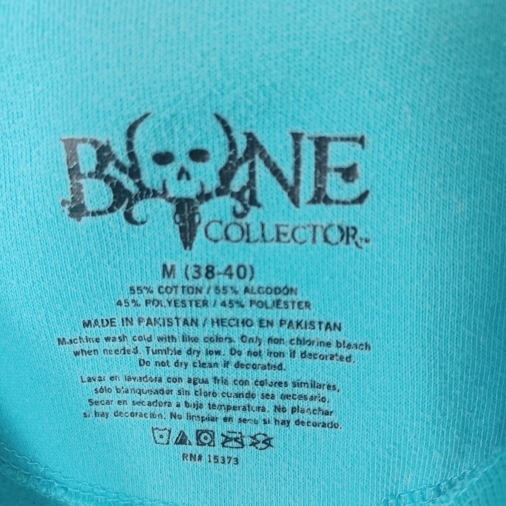 Bone Collector Men M Bass Fish Skeleton Graphic Sweatshirt Dadcore Sporty READ - Picture 3 of 7